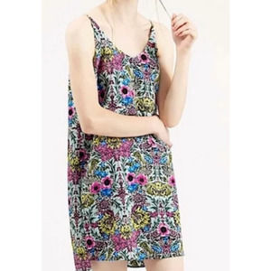 ⭐️ Topshop Teal Floral Shift Dress Size 4